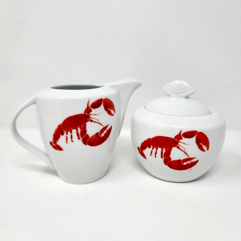 Vintage Studio Nova Lobster Sugar Bowl and Creamer Set